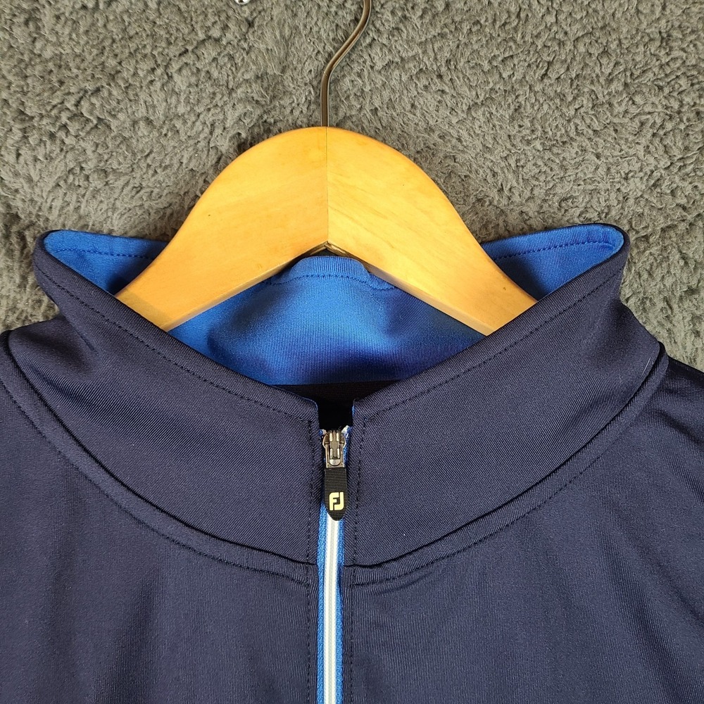 Footjoy 1/4 Zip Men's XL Blue Pullover Performance Golf Stretch - Picture 2 of 7